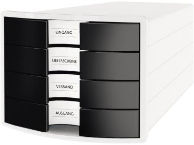 HAN Schubladenbox IMPULS 1012-32 DIN A4/C4 4Fächer geschl. ws/sw