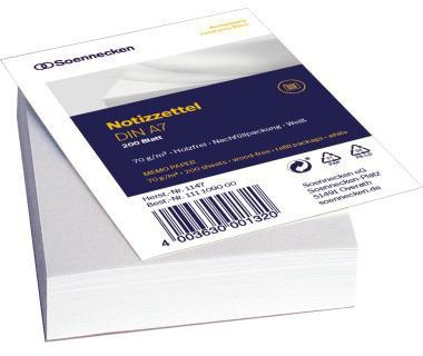 Soennecken Zettelboxeinlage 1147 DIN A7 blanko 200 Bl./Pack.