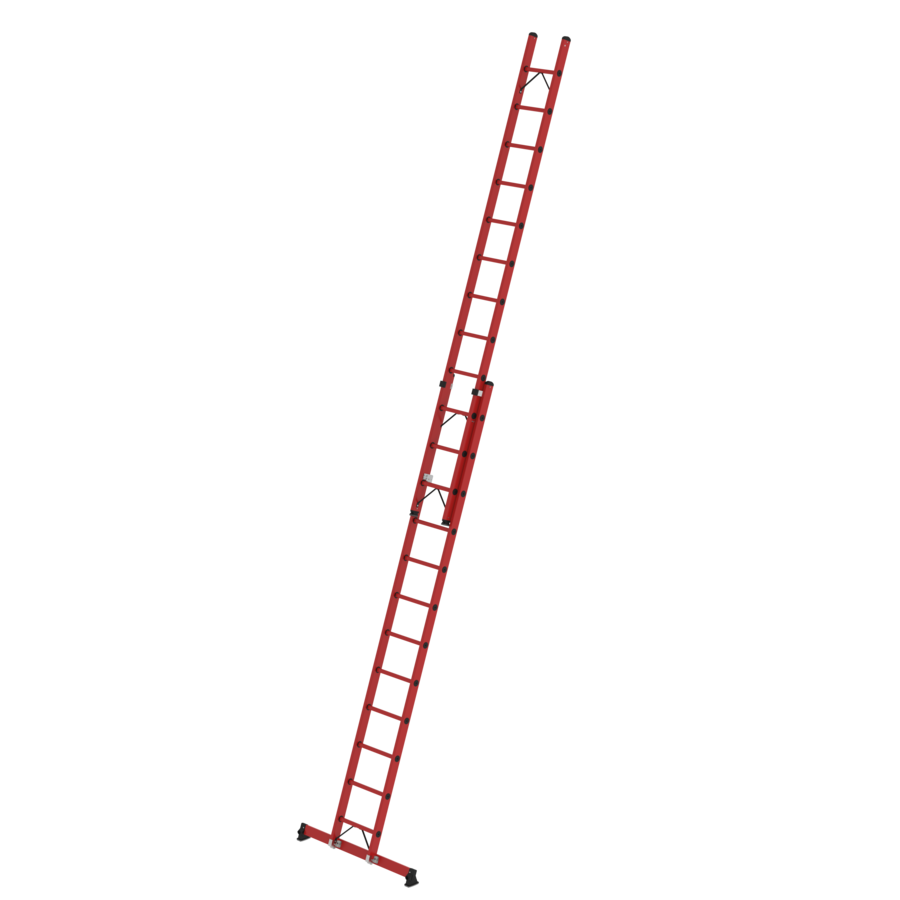 MUNK Sprossen-Schiebeleiter zweiteilig GFK mit nivello® Traverse