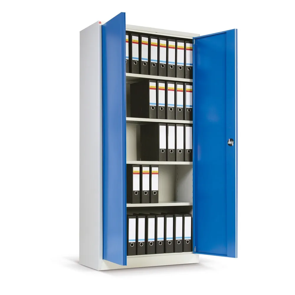 HEMMDAL Flügeltürschrank, HxBxT 1.800 x 800 x 380 mm, lichtgrau/enzianblau