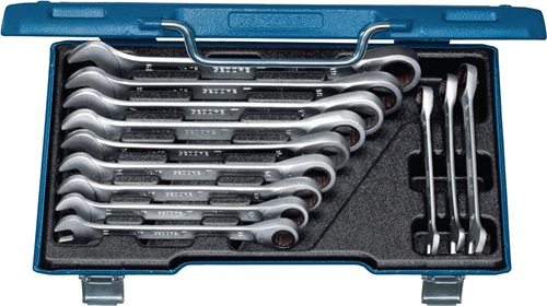 Maulringratschenschlüsselsatz 7 R-012 12-tlg.SW 8-19mm ger.GEDORE
