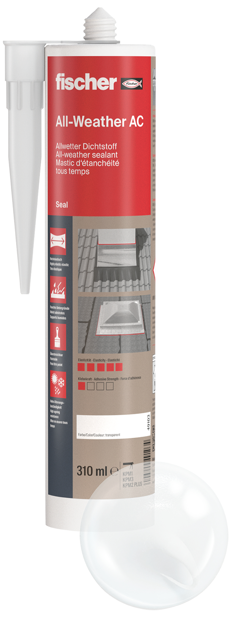 fischer Allwetterdichtstoff All-Weather AC transparent 310 ml