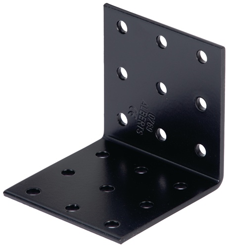 Lochplattenwinkel H60xB60xS2,5mm STA roh,verzinkt,schwarz ku.-besch.GAH