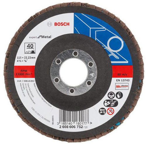Bosch Fächerschleifscheibe X551 Expert for Metal Scheiben-D.115mm Körnung40 gewinkelt