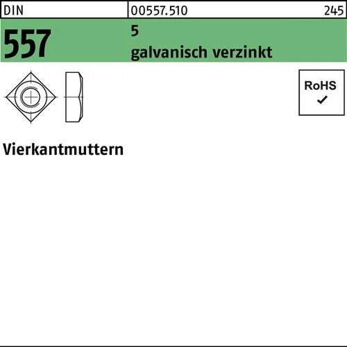 Vierkantmutter DIN 557 M8 5 galv.verz. 100 Stück