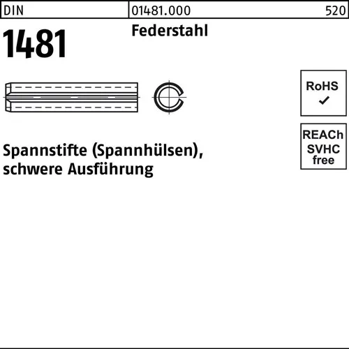 Spannstift DIN 1481 4x 12 Federstahl schwere Ausführung 200 Stück
