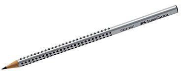 Faber-Castell Bleistift GRIP 2001 117002 Dreieckform 2B silbergrau