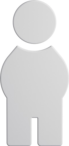 Symbol Mann 801.91B010 PA Farb-Nr.98 B.71,5mm H.150mm S.3mm HEWI