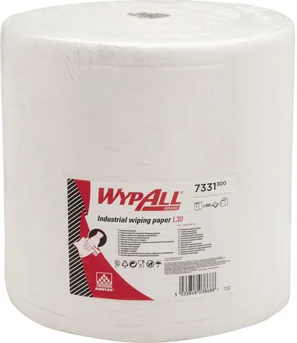 Wischtuch WYPALL L30 7331 L.ca.380 mmxB.ca.370mm weiß 3-lagig 1000 Tü./Rl.KIMBER