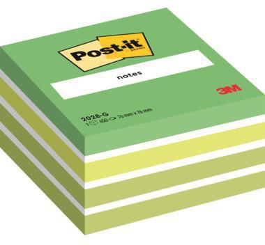 Post-it Haftnotizwürfel 2028G 76x45x76mm 450Blatt pastelgrün