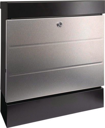 Briefkastenset NewYork 6850 B+S H.405mm B.364mm T.110mm schwarz/Edelstahl VA