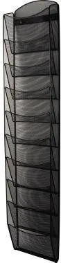 helit Wand-Prospekthalter Mesh H6260195 DIN A4 10Fächer Stahl sw