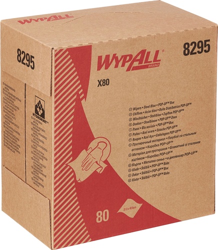 Wischtuch WypAll® X80 8295 L.ca.427 mmxB.ca.212mm blau 1-lagig 5 Boxen/KT WYPALL