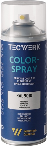 Colorspray reinweiß hochglänzend RAL 9010 400ml Spraydose TECWERK