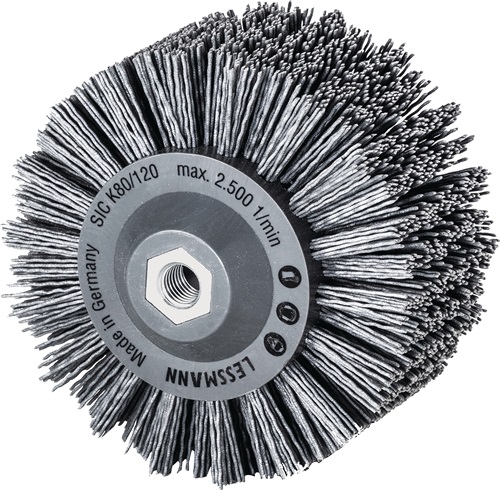 Rundbürste D.140mm M14 SiC Schleifborsten K.80 60mm 2500min-¹ LESSMANN