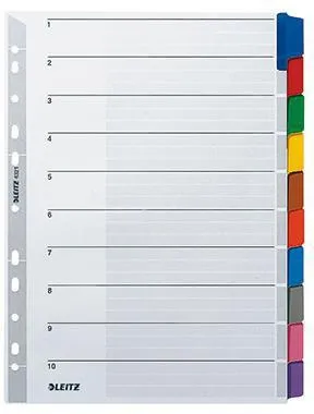 Leitz Register 43210000 DIN A4 blanko volle Höhe 160g Karton grau