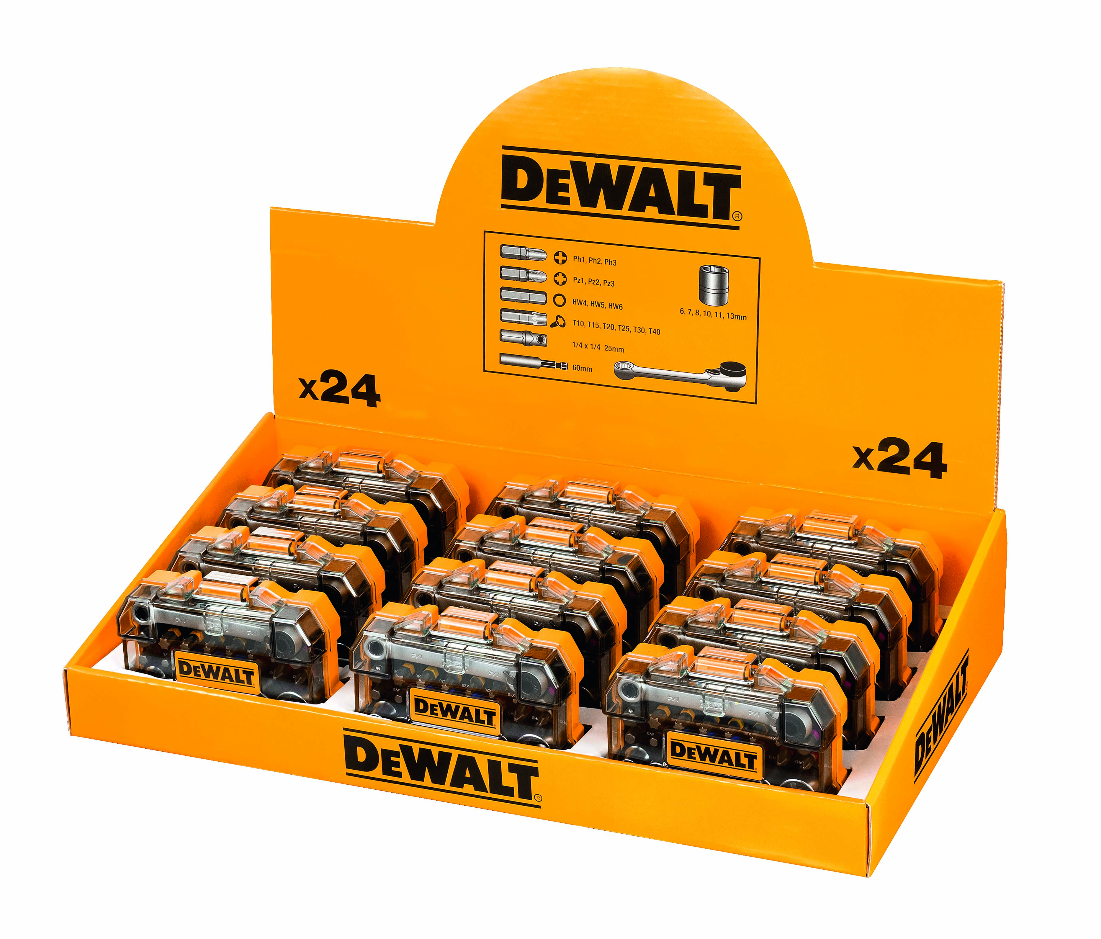 DEWALT DT71516M-QZ Thekendisplay Schrauber-Set 12xDT71516M