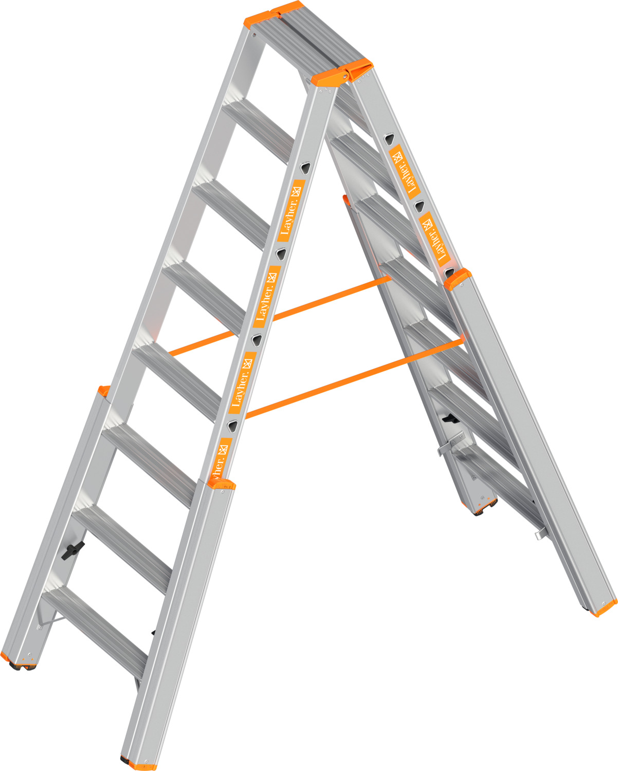 Layher Treppenstehleiter mit Stufen TOPIC 1062 2x8 mit Stufen