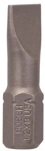Bosch Schrauberbit Extra-Hart ISO1173 C6.3 S1,2x8mm L.25mm 1/4Zoll-Außen-6kt 10St.