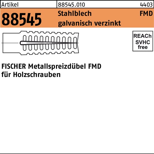 Metallspreizdübel R 88545 FMD 6x32 Stahlblech galv.verz. 100St. FISCHER
