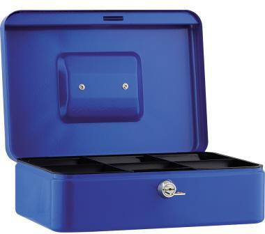 Geldkassette 25x9x18cm 6Fächer blau