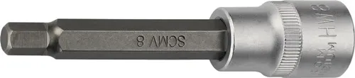 TECWERK Steckschlüsseleinsatz 1/2 Zoll Innen-6-kant SW 10mm L.100mm