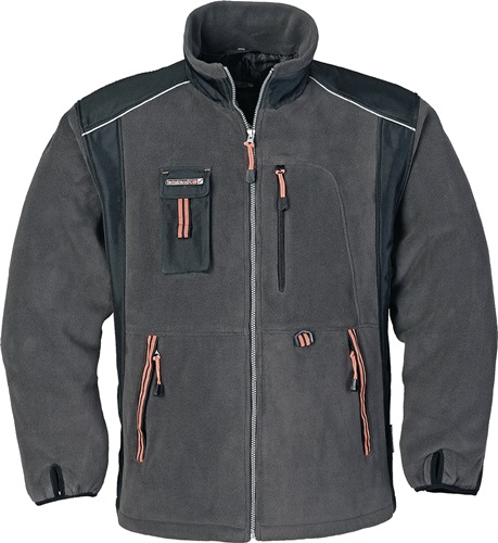 Fleecejacke dunkelgrau/schwarz/orange TERRATREND