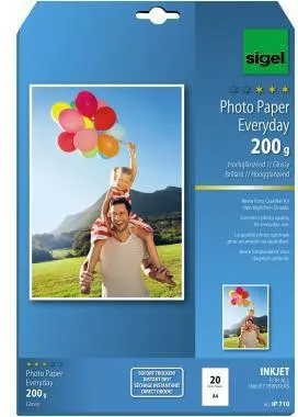 SIGEL Fotopapier Everyday-plus IP710 DIN A4 200g weiß 20 Bl./Pack.