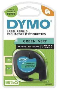 DYMO Schriftbandkassette LetraTag S0721640 12mmx4m sw auf gn